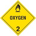 Top Tape And  Label. INCOM Class 2 Oxidizing Gases Rigid Plastic Placard - 100/Pkg TA232SS